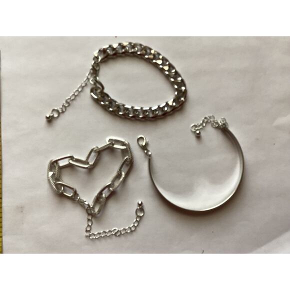 4402 (3) Vintage 80s Punk Curb Cuban Bracelet Chunky Thick Chain Bracelets - Picture 6 of 6